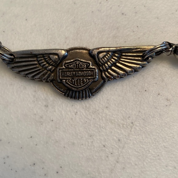 Harley-Davidson Black Leather Hip Pouch with Silver Chain - Picture 2 of 11